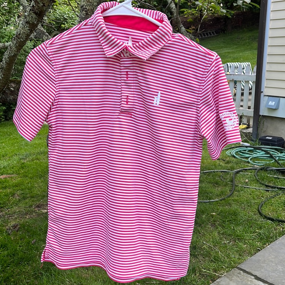 Johnnie-O/Cisco Brewery Nantucket (both logos on shirt) sz 10 boys polo